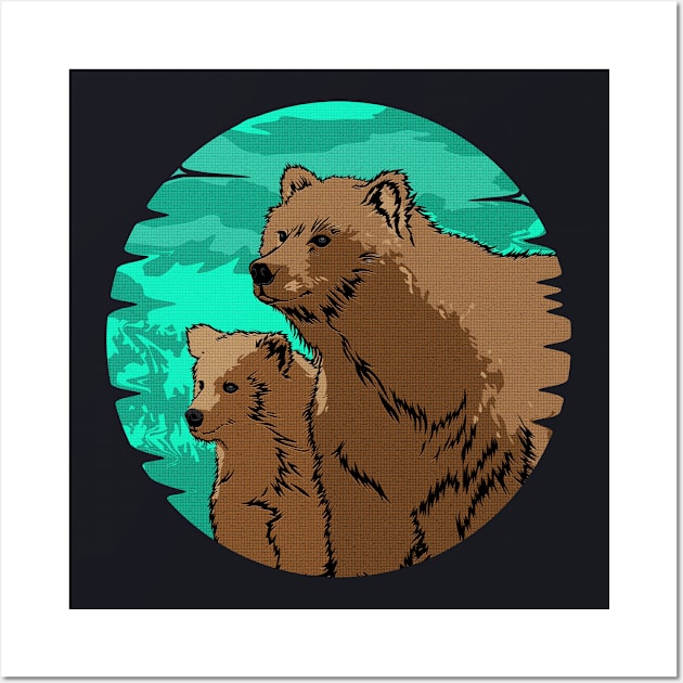 bear mother cub Wall Art by ThyShirtProject - Affiliate